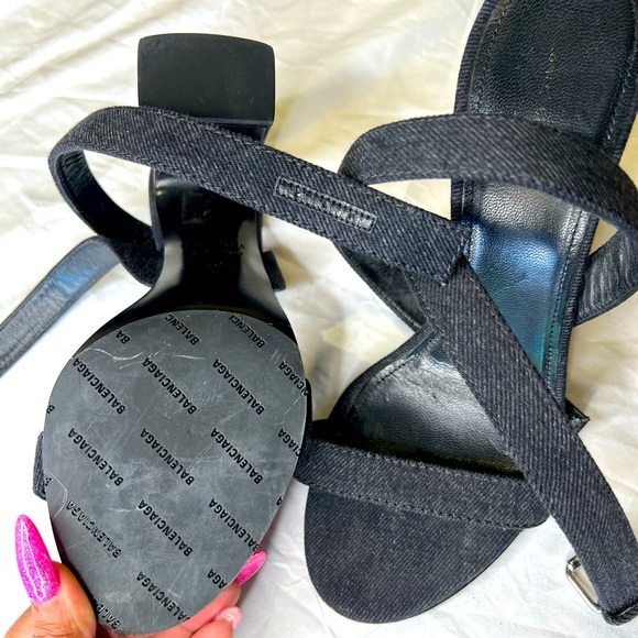 BALENCIAGA Denim Wraparound Sandal - Picture 1 of 5